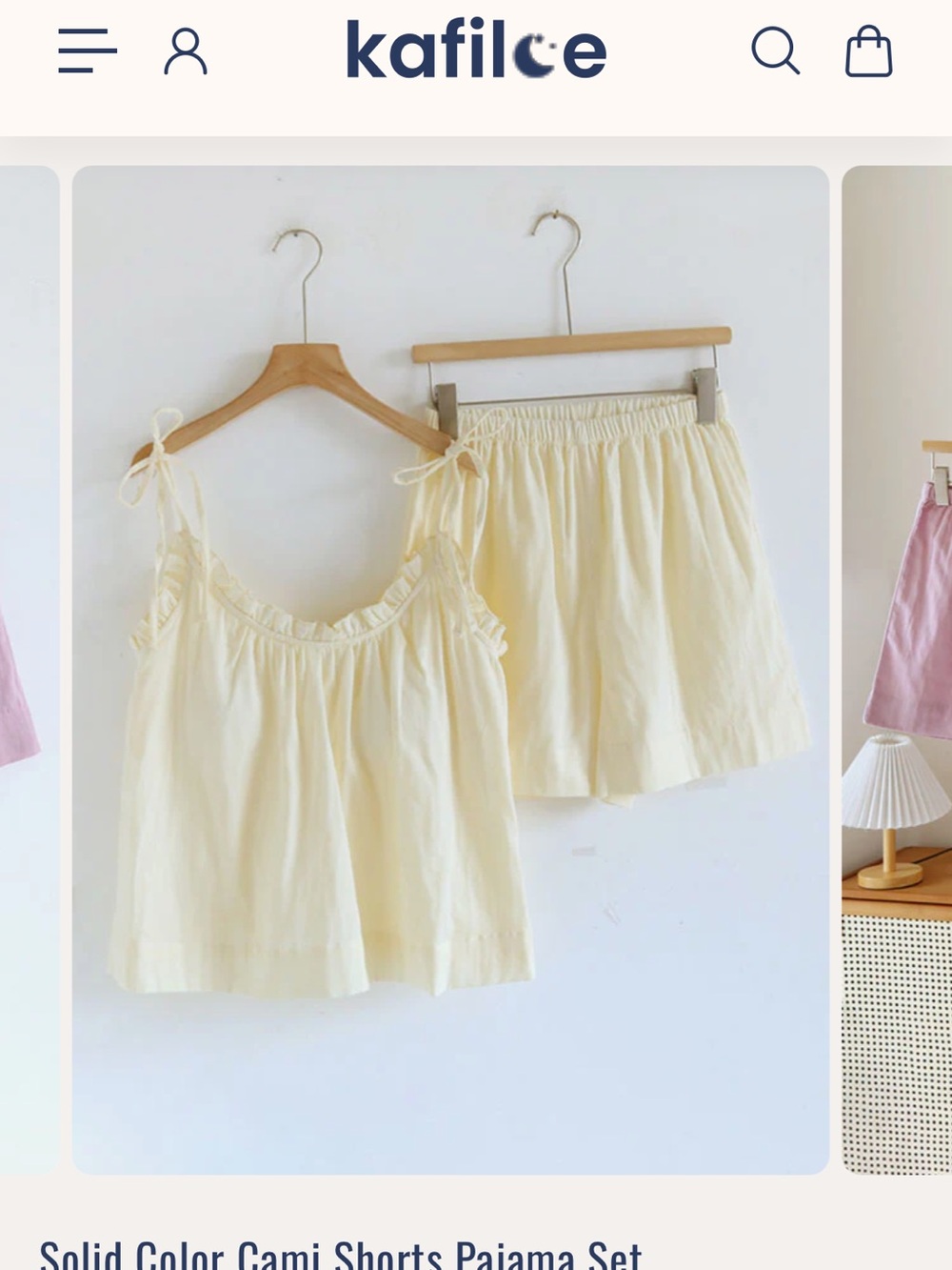 Cami and Shorts Pajama Set - Pale Yellow